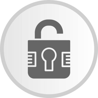 Kilitli Kabartma Çemberi Gri Simgesi