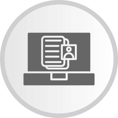 Kişisel Bilgi Kabartması Gri Çember Simgesi