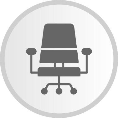 Ofis Sandalyesi Gri Çember Simgesi
