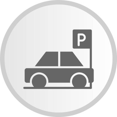 Otopark Sembolü Gri Çember Simgesi