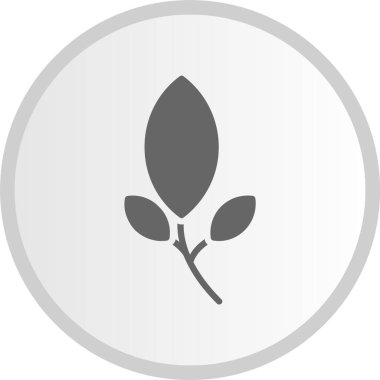 Yaprak Kabartma Çemberi Gri Simgesi