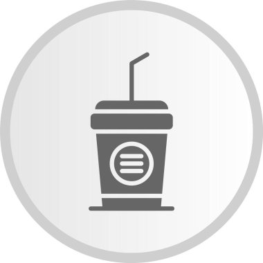 Soğuk İçecek Gri Çember Simgesi