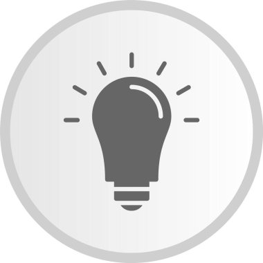 Ampul Kabartma Çemberi Gri Simge