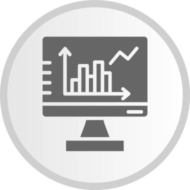 İstatistikler Gri Çember Simgesi