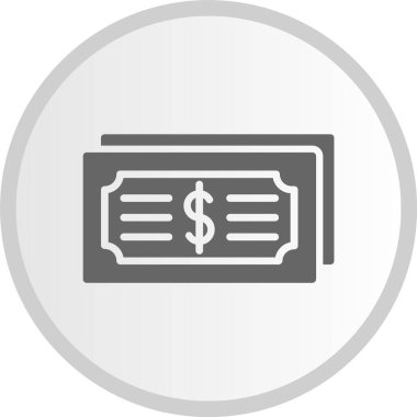 Para Kabartma Çemberi Gri Simgesi