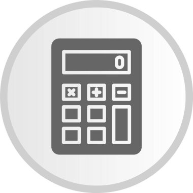 Hesap Makinası Gri Çember Simgesi
