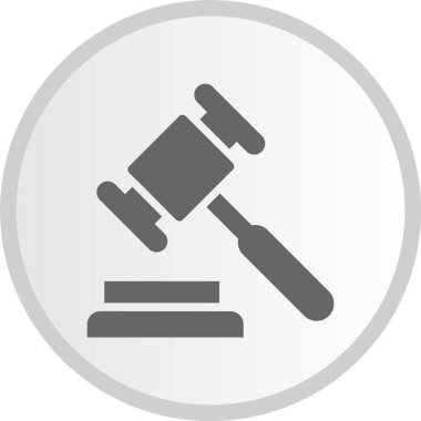 Gavel Kabartma Çemberi Gri Simgesi