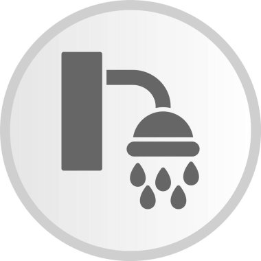 Duş Kabartması Gri Çember Simgesi