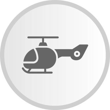 Helikopter Gri Çember Simgesi