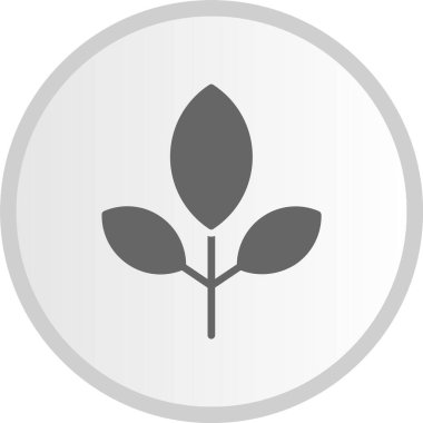 Yaprak Kabartma Çemberi Gri Simgesi