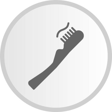 Diş Fırçası Kabartma Çemberi Gri Simgesi