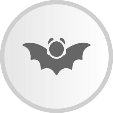 Yarasa Kabartma Çemberi Gri Simgesi