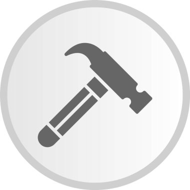 Çekiç Kabartma Çemberi Gri Simgesi