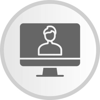 Kullanıcı Kabartma Çemberi Gri Simgesi