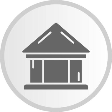 Banka Kabartma Çemberi Gri Simgesi