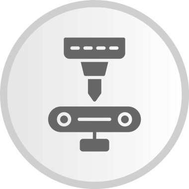 Makine Kabartma Çemberi Gri Simgesi