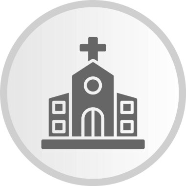 Kilise Sembolü Gri Çember Simgesi