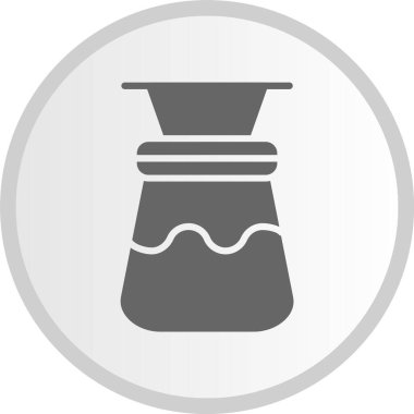 Kahve Filtresi Kabartma Çemberi Gri Simgesi