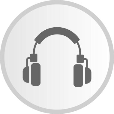 Kulaklık Gri Çember Simgesi