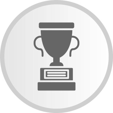 Ödül Kupası Gri Çember Simgesi