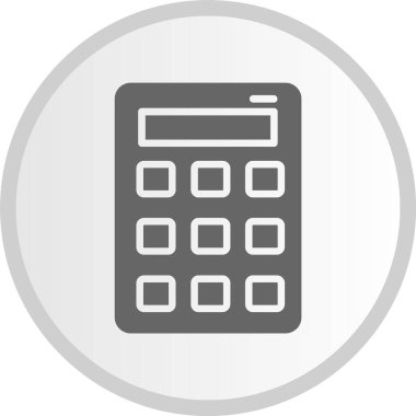 Hesap Makinası Gri Çember Simgesi