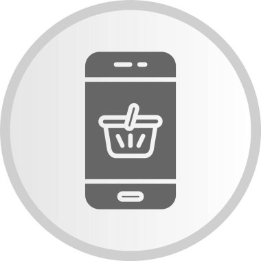 Çevrimiçi Bakkal Kabartma Çemberi Gri Simgesi