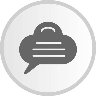 Konuşma Baloncuğu Kabartma Çemberi Gri Simgesi