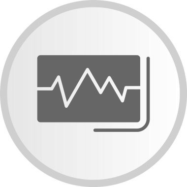 EKG Okunuyor Gri Çember Simgesi