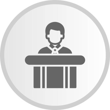 Resepsiyonist Gri Çember Simgesi