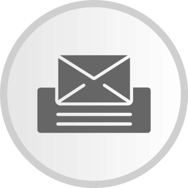 Gelen Kutusu Gri Çember Simgesi