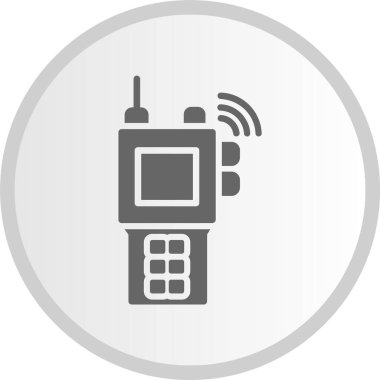 Telsiz Kabartması Gri Çember Simgesi