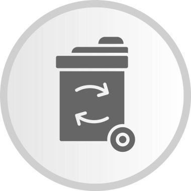 Geri Dönüşüm Kutusu Kabartması Gri Çember Simgesi