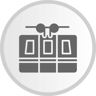 Kablolu Araç Gri Çember Simgesi