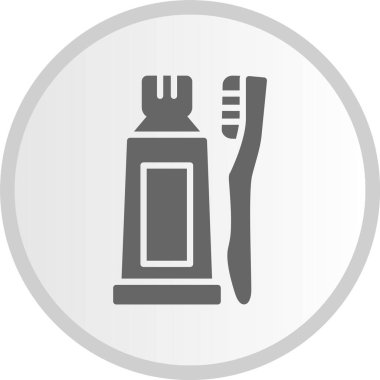 Diş fırçası Diş macunu Kabartma Çemberi Gri Simgesi