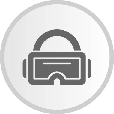 VR Gözlüklü Gri Çember Simgesi