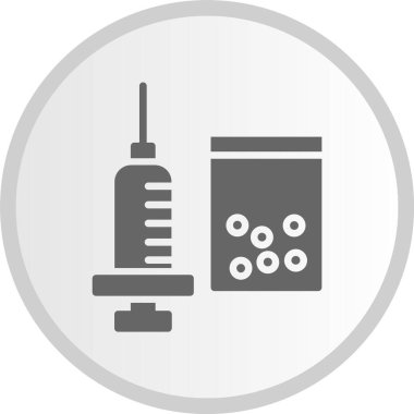 Eroin Kabartması Gri Çember Simgesi