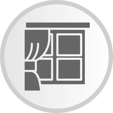 Perde Kabartması Gri Çember Simgesi