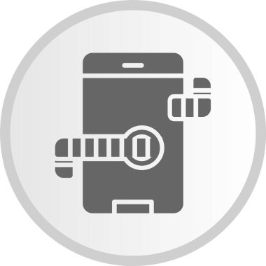 Solucan Kabartması Gri Çember Simgesi