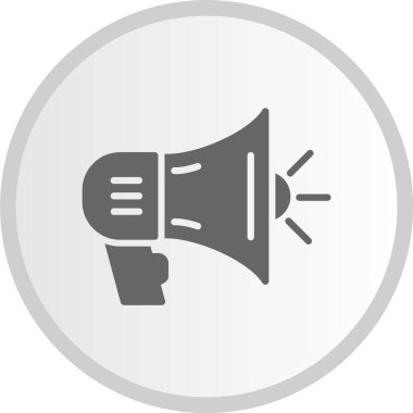 Megafon Vektör Gri Çember Simgesi