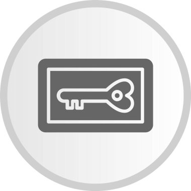 Anahtar Kart Kabartma Çemberi Gri Simgesi