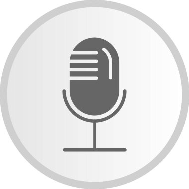 Mikrofon Gri Çember Simgesi