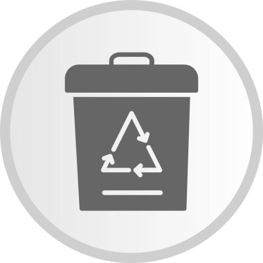 Geri Dönüşüm Kutusu Kabartması Gri Çember Simgesi