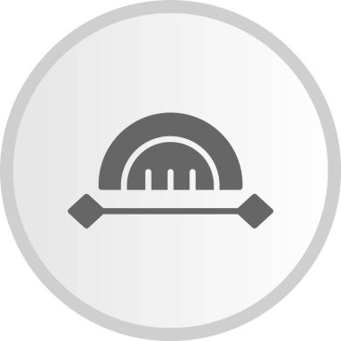 Eğri Cetvel Kabartması Gri Çember Simgesi