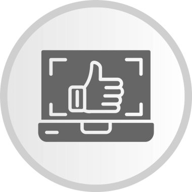 Baş Parmakla Kabartma Çemberi Gri Simgesi