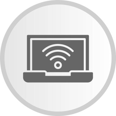 Wifi Kabartma Çemberi Gri Simge