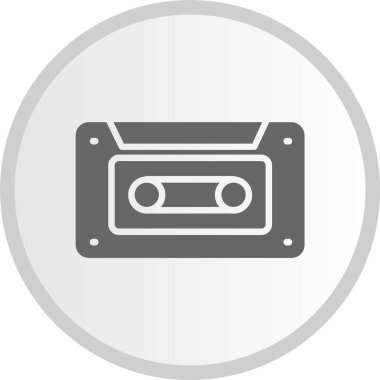 Kaset Kabartma Çemberi Gri Simgesi