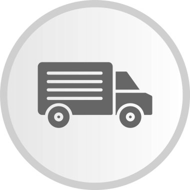 Teslimat Kamyonu Gri Çember Simgesi