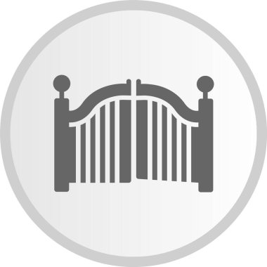 Kapı Kabartması Gri Çember Simgesi