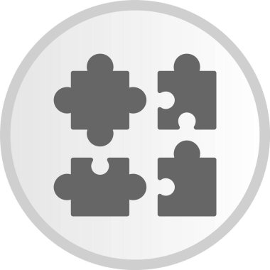 Bulmaca Kabartması Gri Çember Simgesi