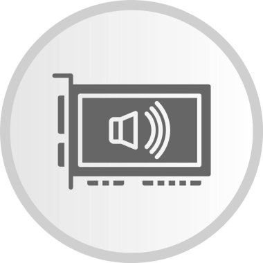 Ses Kartı Kabartma Çemberi Gri Simgesi